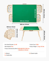 VEVOR 1500 Piece Puzzle Board with Folding Leg Portable Wooden Jigsaw 86x63cm - Close-Up Angle