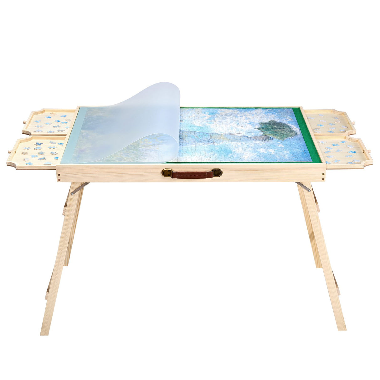 VEVOR 1500 Piece Puzzle Board with Folding Leg Portable Wooden Jigsaw 86x63cm