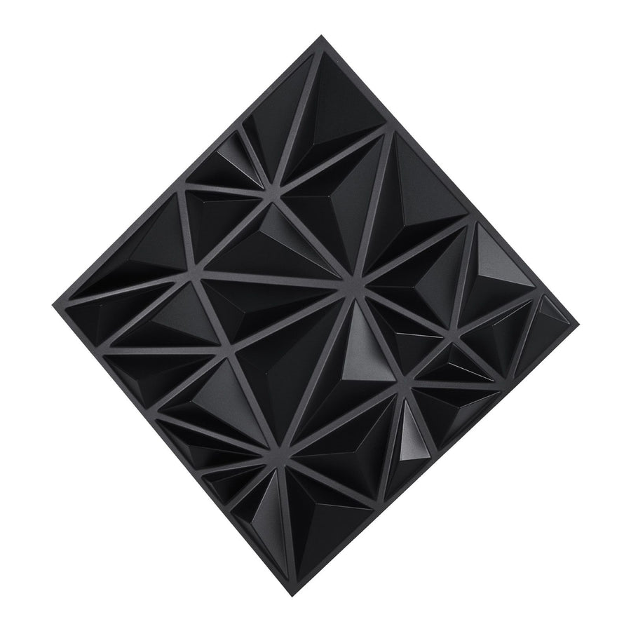 3D Wall Panels, 33-Pack 30 x 30 cm PVC Modern Art Minimalist Diamond Tiles, 2.97 m² Coverage Accent Wall Panel, Interior Home Decor for Ceiling, Bedroom, Living Room, Gaming Room, Matte Black