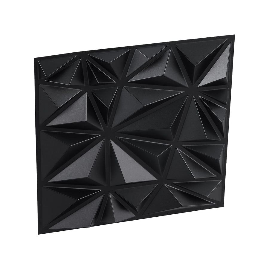 3D Wall Panels, 33-Pack 30 x 30 cm PVC Modern Art Minimalist Diamond Tiles, 2.97 m² Coverage Accent Wall Panel, Interior Home Decor for Ceiling, Bedroom, Living Room, Gaming Room, Matte Black
