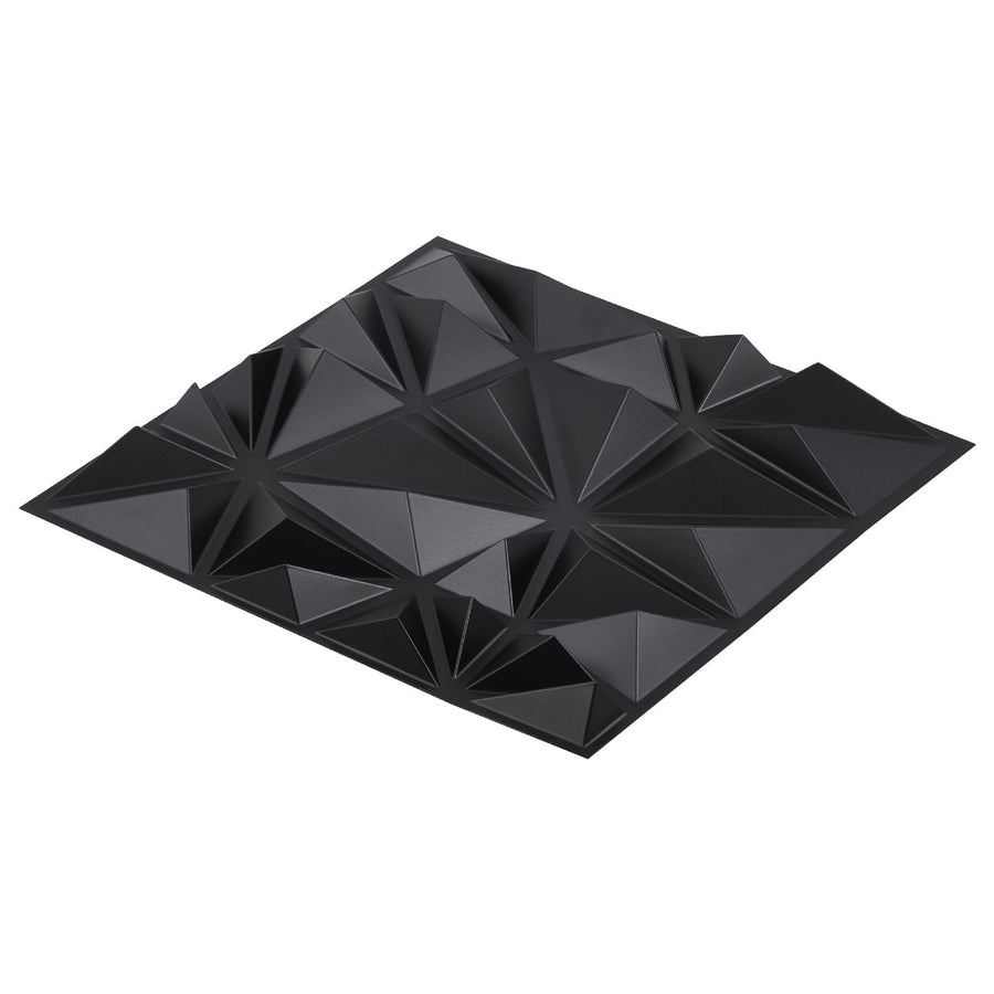 3D Wall Panels, 33-Pack 30 x 30 cm PVC Modern Art Minimalist Diamond Tiles, 2.97 m² Coverage Accent Wall Panel, Interior Home Decor for Ceiling, Bedroom, Living Room, Gaming Room, Matte Black