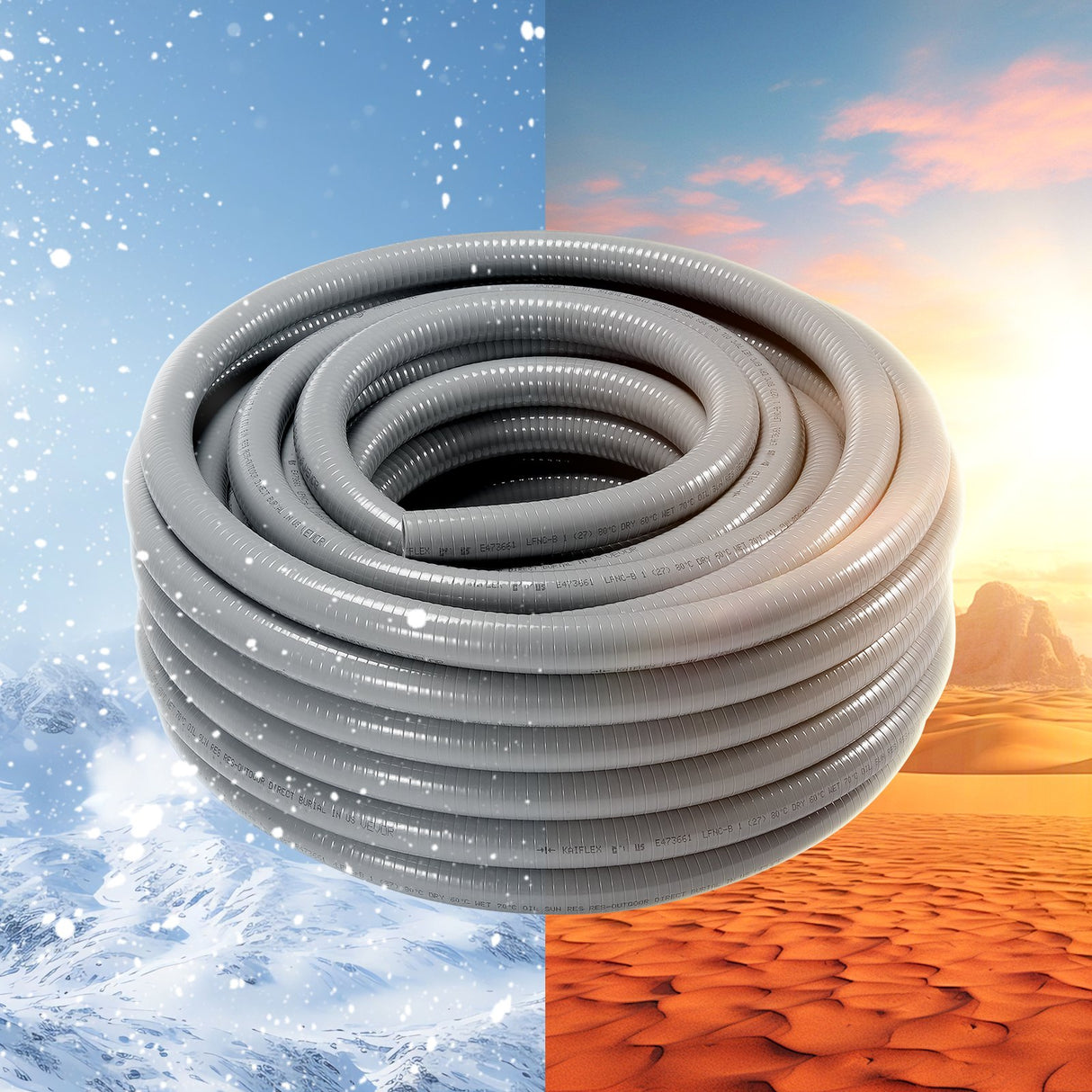 VEVOR 12.7 mm Flexible Electrical Conduit, 30.5 m, PVC Liquid-Tight Conduit Non-Metallic with 5 Straight and 5 90-Degree Conduit Connector Fittings,
