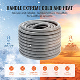 VEVOR 19.1 mm Flexible Electrical Conduit, 30.5 m, PVC Liquid-Tight Conduit Non-Metallic with 5 Straight and 5 90-Degree Conduit Connector Fittings,