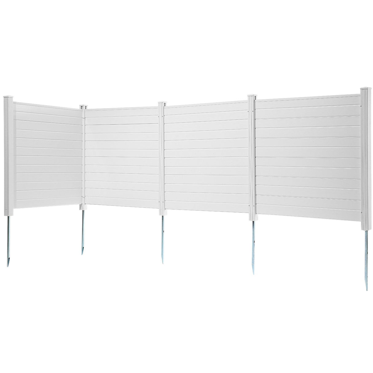 VEVOR Outdoor Privacy Screens, 50" W x 50" H Air Conditioner Fence, Pool Equipment Enclosure, Horizontal Vinyl Privacy Fence, Perfect to Enclose Trash Can and A/C Units (4-Panel)