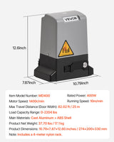 400W Electric Sliding Gate Opener 1000kg Chain Drive Infrared Sensor
