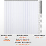 Strip Curtain PVC Door Curtain 244 x 244 cm Cooler Freezer Clear Plastic