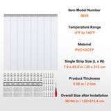 Strip Curtain, 213.4 cm Height x 122 cm Width, 2 mm Thickness, 8PCS Clear PVC Strip Door Curtain, Freezer Curtain, Plastic Door Strips for Walk in Freezers, Cooler, Warehouse, with 50% Overlap