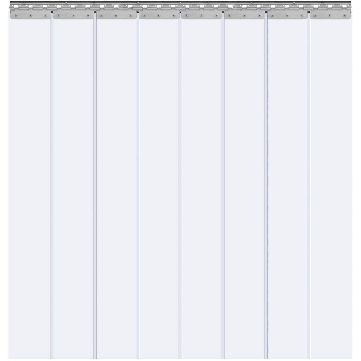 Strip Curtain, 213.4 cm Height x 122 cm Width, 2 mm Thickness, 8PCS Clear PVC Strip Door Curtain, Freezer Curtain, Plastic Door Strips for Walk in Freezers, Cooler, Warehouse, with 50% Overlap