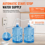 VEVOR Bottled Water Dispenser Pump System, 2x5 Gallon Dispensing System, Automatic Electric Water Dispenser, Double-Pipe Water Jug Pump, Compatible Use with Coffee/Tea Machine, Refrigerator, Ice Maker - Top-Down View
