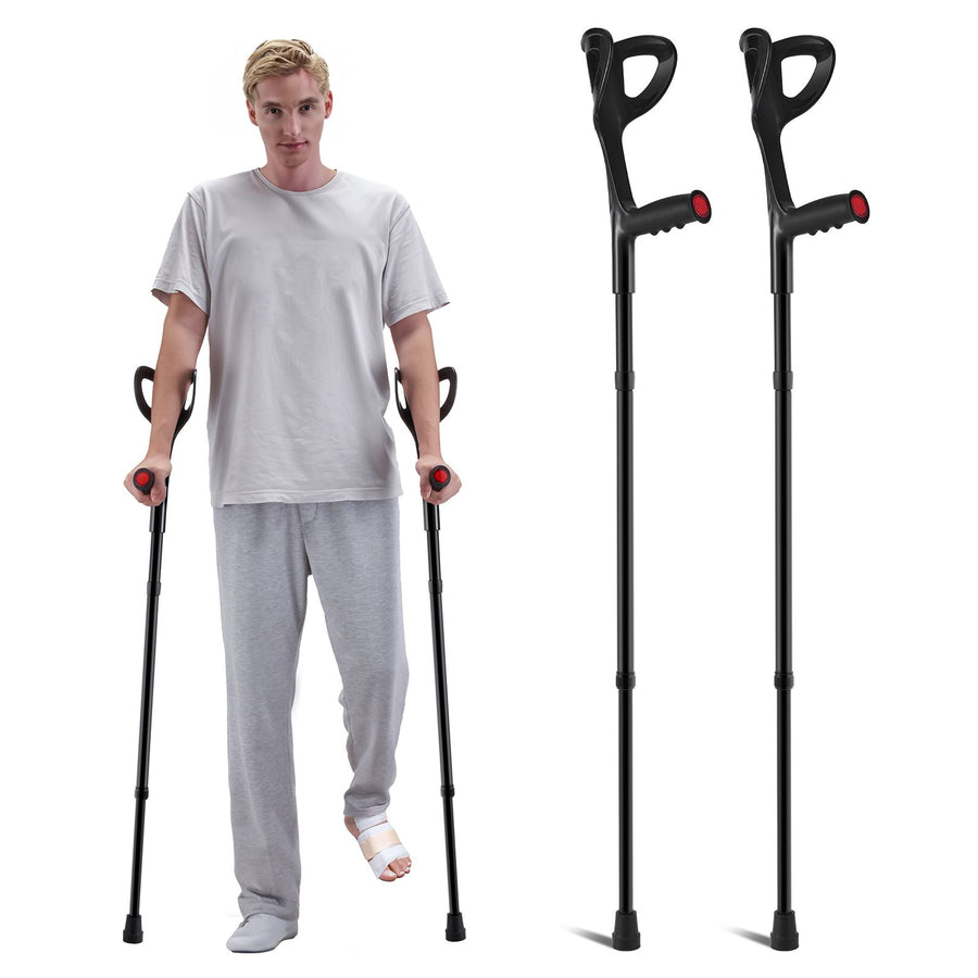 Forearm Crutches 10-Level Height Adjustable Walking Crutches 1 Pair 350LBS