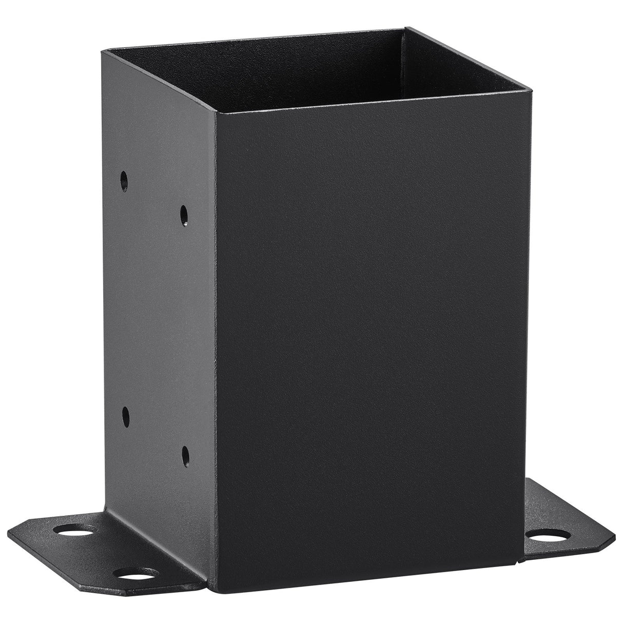 VEVOR 101.6x101.6mm Post Base 4 Pcs, Inner Size 91x91 Post Base Brackets, Heavy Duty Powder-Coated Post Anchor Matte Black Wood Post Brackets for