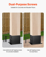 VEVOR 8 Pcs 4x4 Post Base Bracket Wood Fence Post Anchor Inner Size 3.6x3.6 in - Side View