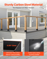 VEVOR 8 Pcs 4x4 Post Base Bracket Wood Fence Post Anchor Inner Size 3.6x3.6 in - Top-Down View