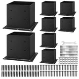 VEVOR 8 Pcs 4x4 Post Base Bracket Wood Fence Post Anchor Inner Size 3.6x3.6 in