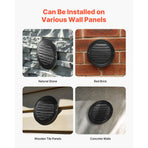145 mm Wall Vent Cover, Louvered Round AC Vent Gable Cover, Premium Stainless Steel & with Built-in a Protection Screen, for House,Bathroom,Garage,Kitchen,Basement (2 Pack, Black)