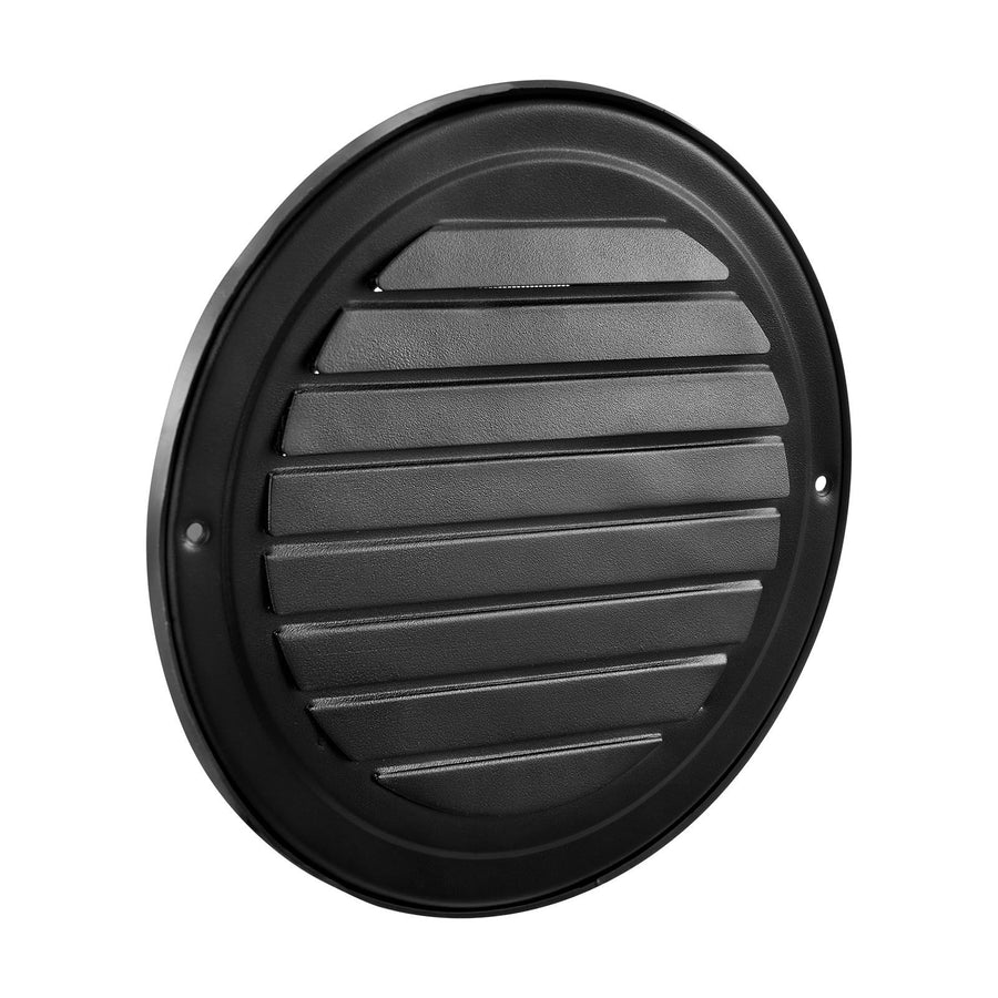 145 mm Wall Vent Cover, Louvered Round AC Vent Gable Cover, Premium Stainless Steel & with Built-in a Protection Screen, for House,Bathroom,Garage,Kitchen,Basement (2 Pack, Black)