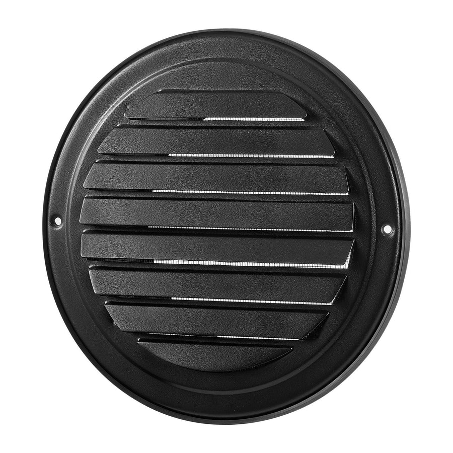 145 mm Wall Vent Cover, Louvered Round AC Vent Gable Cover, Premium Stainless Steel & with Built-in a Protection Screen, for House,Bathroom,Garage,Kitchen,Basement (2 Pack, Black)