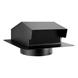 VEVOR 149 mm Hooded Wall Vent Cover SPCC Steel Roof Exhaust 1 Pack Black - Extra Image
