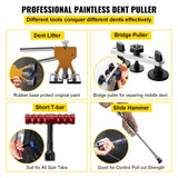 VEVOR Paintless Dent Removal Rods Stainless Steel Rod Tool Kit 89pcs Dent Repair - Side View