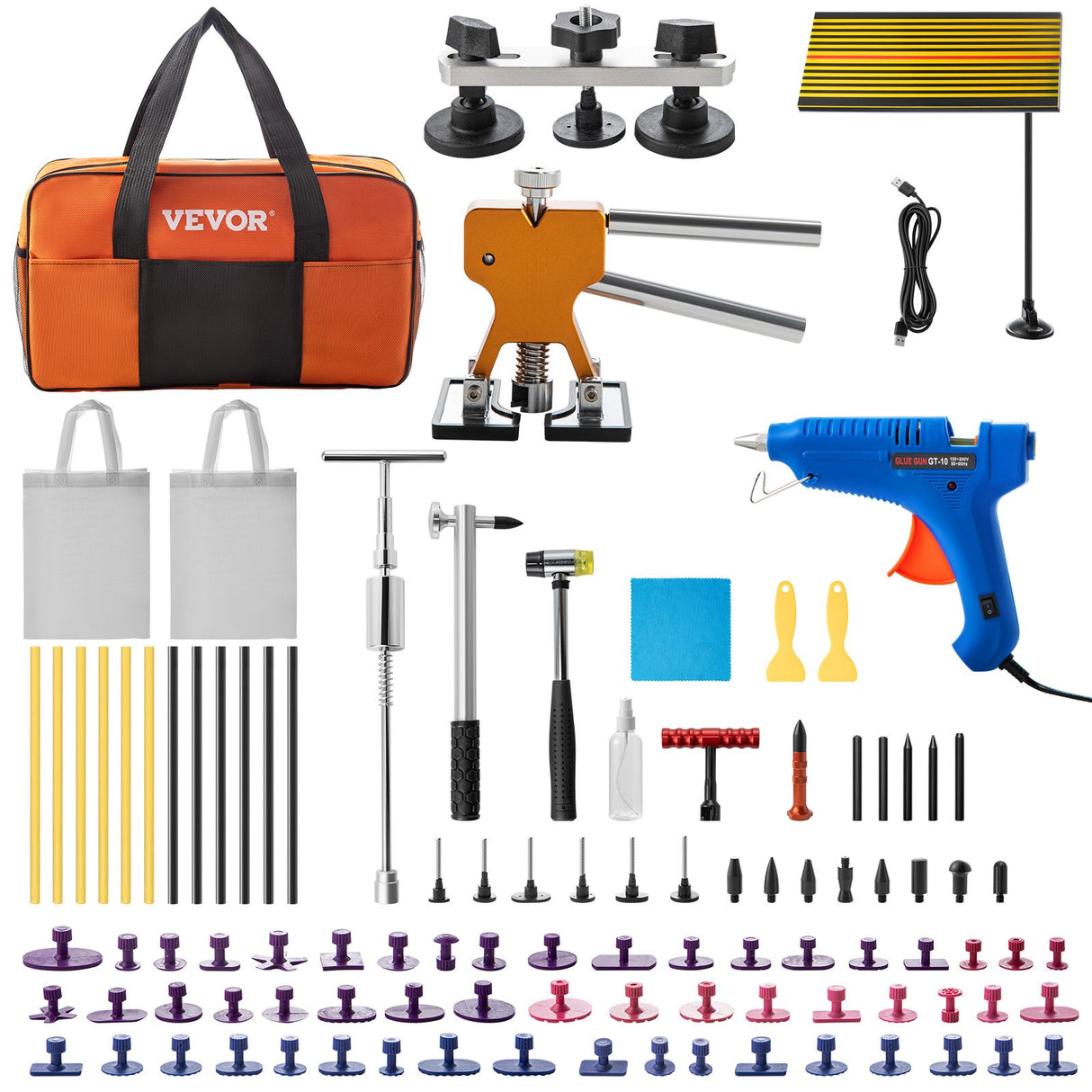 VEVOR Paintless Dent Repair Tools Hail Damage Remover 89 Pcs Body Dent Removal