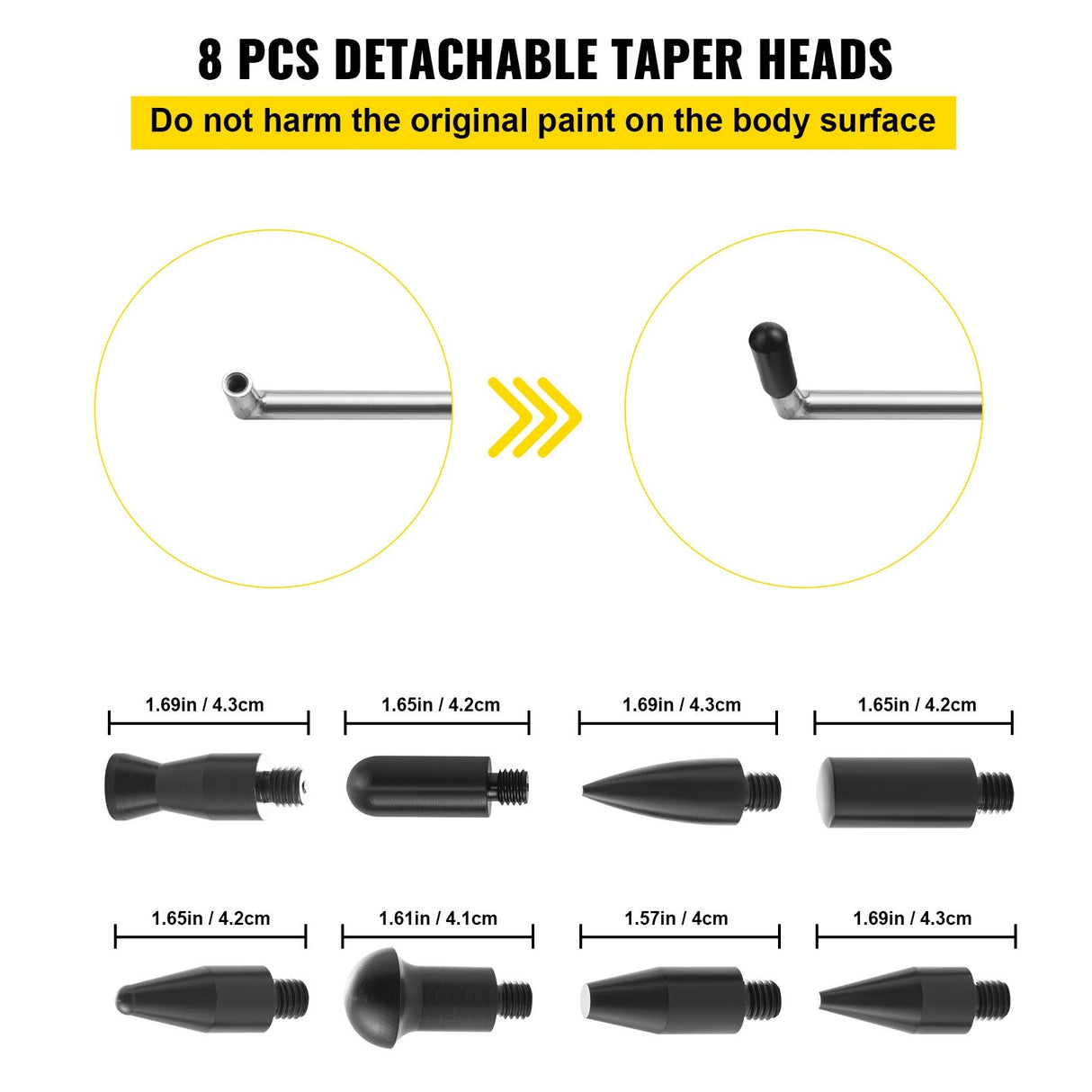 VEVOR Rods Dent Puller Stainless Steel Paintless Repair Kits Hail Removal 13 PCS