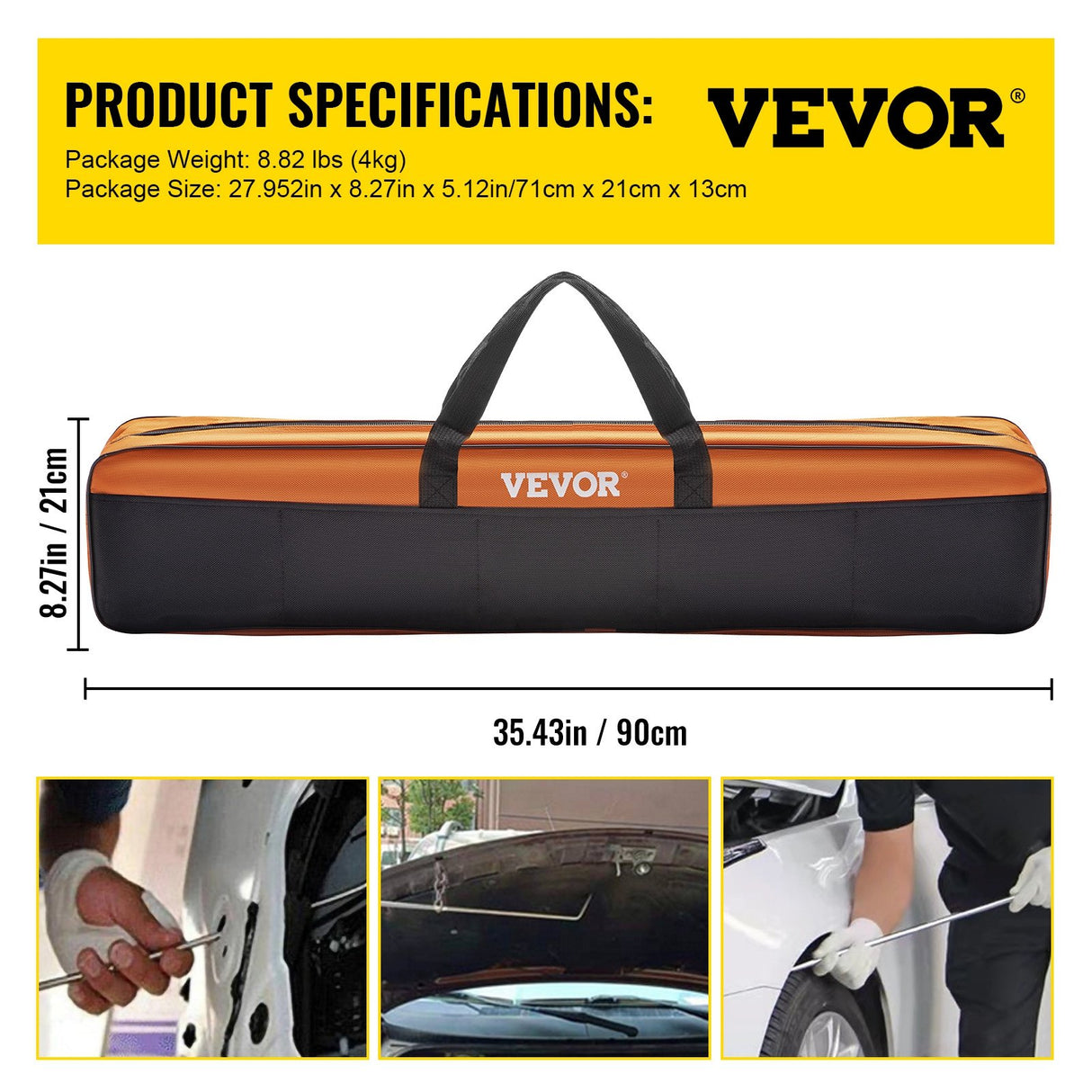 VEVOR Rods Dent Puller Stainless Steel Paintless Repair Kits Hail Removal 13 PCS