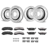 VEVOR Front and Rear Brake Kit Compatible with 2012-2020 Ford F-150(MPB Only), Drilled and Slotted Brake Rotors Ceramic Brake Pads Replacement, 13.8