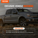 VEVOR Front and Rear Brake Kit Compatible with 2012-2020 Ford F-150(MPB Only), Drilled and Slotted Brake Rotors Ceramic Brake Pads Replacement, 13.8