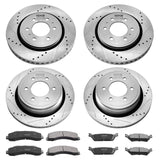 VEVOR Front and Rear Brake Kit Compatible with 2012-2020 Ford F-150(MPB Only), Drilled and Slotted Brake Rotors Ceramic Brake Pads Replacement, 13.8