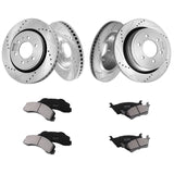 VEVOR Front and Rear Brake Kit Compatible with 2012-2020 Ford F-150(MPB Only), Drilled and Slotted Brake Rotors Ceramic Brake Pads Replacement, 13.8"