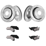 VEVOR Front and Rear Brake Kit Compatible with 2012-2020 Ford F-150(MPB Only), Drilled and Slotted Brake Rotors Ceramic Brake Pads Replacement, 13.8