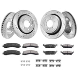 VEVOR Front and Rear Brake Kit Compatible with 2012-2020 Ford F-150(MPB Only), Drilled and Slotted Brake Rotors Ceramic Brake Pads Replacement, 13.8