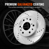 Front&Rear Rotors Disc Brake Pads Kit for 14-18 Chevy Silverado Gmc Sierra 1500 - 45-Degree Angle