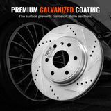 VEVOR Drilled Slotted Front Brake Rotors Pads Kit for Chevy Traverse GMC Acadia - 45-Degree Angle