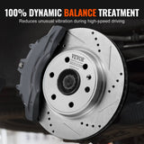 VEVOR Drilled Slotted Front Brake Rotors Pads Kit for Chevy Traverse GMC Acadia - Rear View