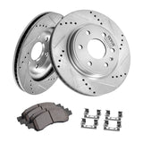 VEVOR Drilled Slotted Front Brake Rotors Pads Kit for Chevy Traverse GMC Acadia - Extra Image