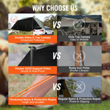 VEVOR Vehicle Awning, Large 10' x 7' Shade Coverage Car Side Awning, PU2000mm UV50+ Car Awning with Extended Side Canopies and Portable Storage Bag, Suitable for Truck, SUV, Van, Campers - Side View