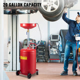 VEVOR Waste Oil Drain Tank Portable Oil Drain 20 Gallon Air Operated Drainer - Front View