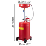 VEVOR Waste Oil Drain Tank Portable Oil Drain 20 Gallon Air Operated Drainer - Low Angle