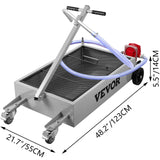 VEVOR Low Profile Oil Drain Pan Truck Drain Pan 57 L with Pump Hose Casters - Low Angle