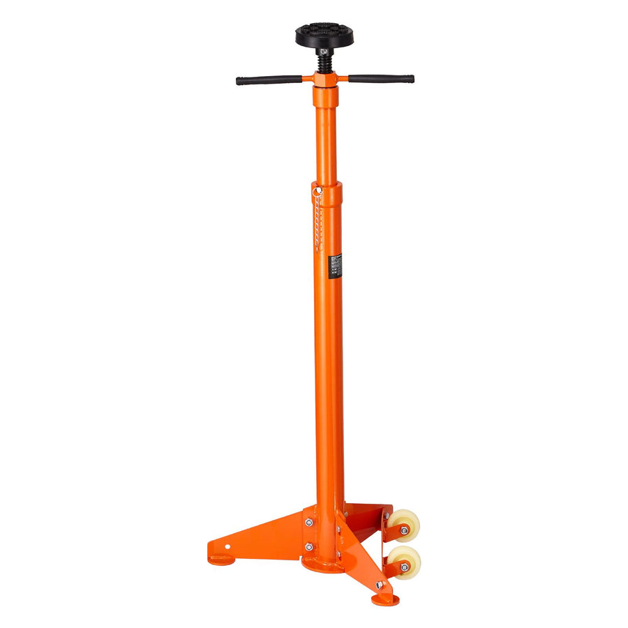 Underhoist Support Stand, 3/4 Ton Capacity Under Hoist Jack Stand, Lifting from 38.4 to 75.4 in, Bearing Mounted Spin Handle, Self-Locking Threaded Screw, Two Wheels, Support Vehicle Components