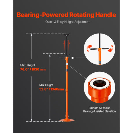 Underhoist Support Stand, 3/4 Ton Capacity Under Hoist Jack Stand, Lifting from 52.8 to 76 in, Self-Locking, image 3