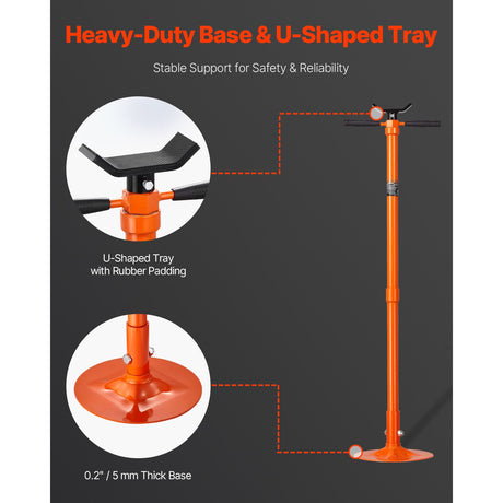 Underhoist Support Stand, 3/4 Ton Capacity Under Hoist Jack Stand, Lifting from 52.8 to 76 in, Self-Locking, image 4