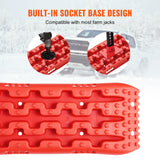 VEVOR 2PCS Traction Boards with PP for Mud Snow Sand Storage Bag Short Red - Top-Down View