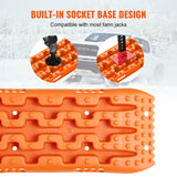 VEVOR 2PCS Traction Boards with PP for Mud Snow Sand Storage Bag Short Orange - Top-Down View
