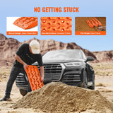 VEVOR 2PCS Traction Boards with PP for Mud Snow Sand Storage Bag Short Orange - 45-Degree Angle