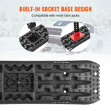 VEVOR 2PCS Traction Boards with PP for Mud Snow Sand Storage Bag Long Black - Top-Down View