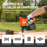 VEVOR MCN55 Coil Siding Nailer 27mm to 57mm 15 Degree Pneumatic Nail Gun - Rear View