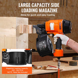 VEVOR MCN70 Coil Siding Nailer 45mm to 70mm 15 Degree Pneumatic Nail Gun - Side View