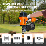 VEVOR MCN90 Coil Framing Nailer 45mm to 90mm 15 Degree Pneumatic Nail Gun - Rear View